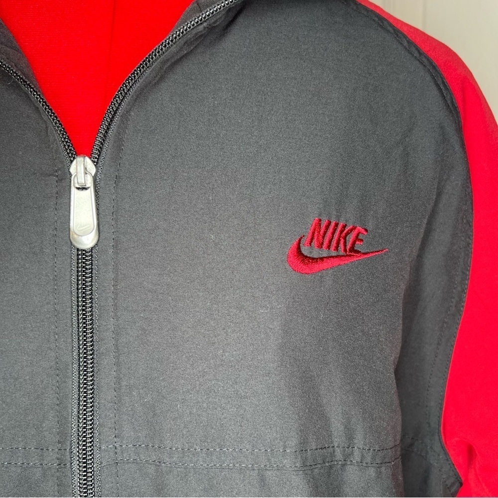 Nike Full Zip Long Sleeve Black & Red Lined Jacket Men's Large Y2K - Picture 2 of 9